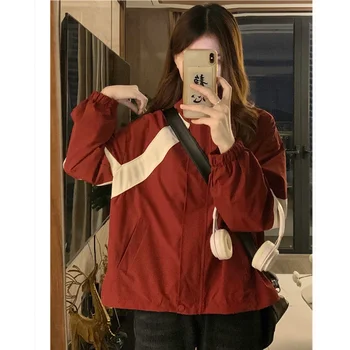 Красная куртка Женская одежда Верхняя одежда Топовая уличная одежда Y2K Стиль High Street American 2023 НОВОЕ зимнее Женское черное пальто 5
