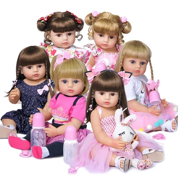 Сэнди 50 см, мягкая силиконовая кукла для всего тела, популярная кукла Sweet Face Reborn для маленьких девочек, подарок на день рождения, Рождественский подарок, Высококачественная кукла 5