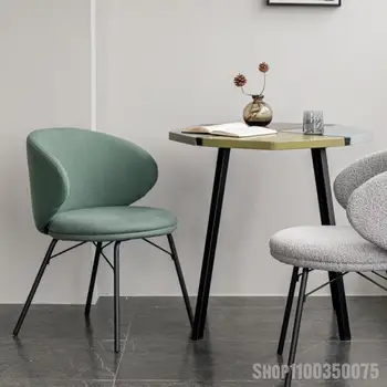 Обеденный стул с мягкой обивкой, стул для домашнего отдыха, Современный минималистичный стул для переговоров в ресторане, отеле, Легкая Роскошная столовая 2