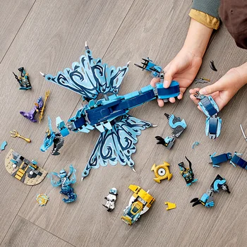 749шт Строительные блоки Boys Blue Water Dragon, совместимые с 71754 наборами, модели игрушек 