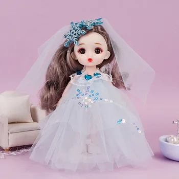 16 см Куклы Принцессы Bjd Кукла Сферический Шарнир Кукла Включает В Себя Одежду и Парик Игрушки Подарки для девочек 11