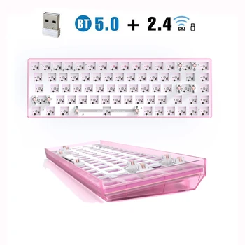 ZUOYA TESTER68 Комплект механической клавиатуры с горячей заменой 3/5 контактов Ось основания вала с горячей заменой 2.4 G Беспроводная игровая клавиатура Bluetooth для девочек 7