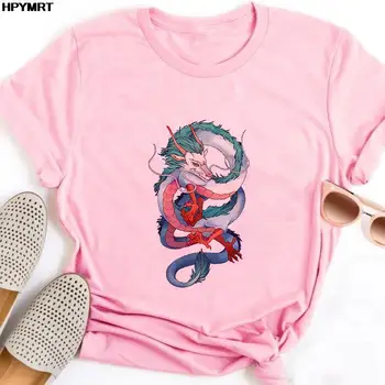 Женская футболка, Летняя Женская футболка с принтом китайского дракона в стиле Харадзюку С короткими рукавами, Повседневная Модная футболка С круглым вырезом, Топы, Одежда