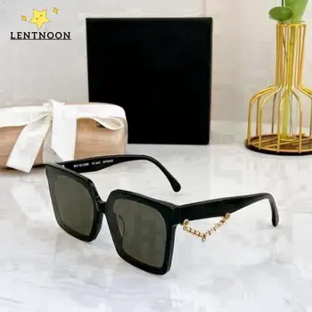 2023 Высококачественные Роскошные Брендовые Дизайнерские Классические Солнцезащитные очки для женщин, большие Квадратные Мужские солнцезащитные очки в стиле ретро С маской-цепочкой для глаз UV400