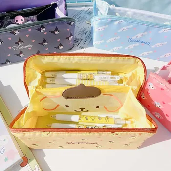 Сумка для ручек Sanrio, нефритовый мандарин, мультяшная собачка Куломи, милая косметичка большой емкости, канцелярская коробка, сумка для хранения школьных принадлежностей, подарок 8