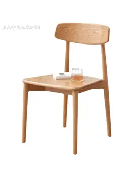 Обеденные стулья из массива дерева современный минималистичный бытовой обеденный стол стулья из скандинавского дуба со спинкой стулья из массива дерева отремонтированы 6