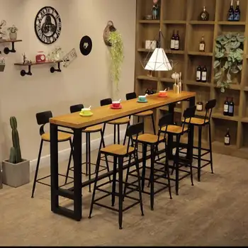 Обеденный стол для бара с длинными напитками, промышленный коктейльный Современный Высокий барный стол, Кофейный столик для ночного клуба, мебель для гостиной Mesa De Jantar 15