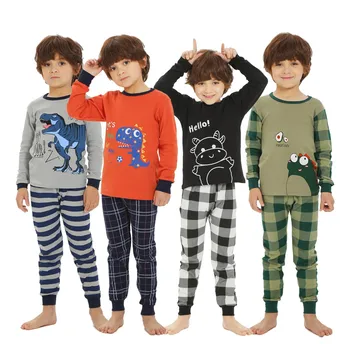 Осенние пижамы для мальчиков, детское хлопковое зимнее нижнее белье, одежда принцессы для маленьких девочек, детские пижамы с длинными рукавами, пижамные комплекты 5