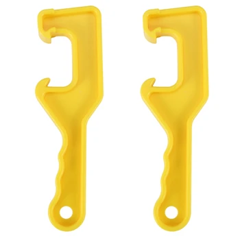 2 гаечных ключа для крышки ведра-Откройте / поднимите крышки пластиковых ведер объемом 5 галлонов и маленьких ведерок-Желтый-Прочный пластиковый открывающий инструмент 16