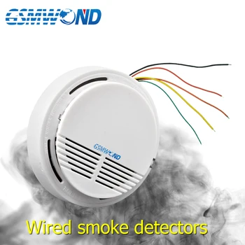 GSMWOND Проводной Детектор дыма Датчик дыма Сигнализация Для проводной домашней Охранной Wifi/GSM/PSTN/APP Сигнализации. 13