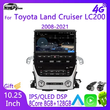 Автомагнитола Yoza Carplay для Toyota Land Cruiser LC200 2008-2021 Androd11 Мультимедийный плеер с сенсорным экраном GPS Навигация 5G WIFI 4