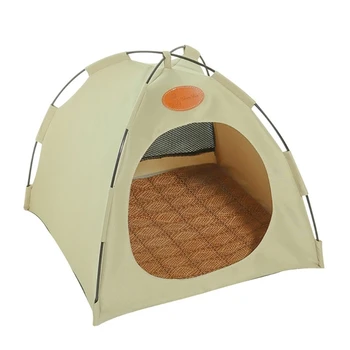 Летний вигвам YYSD Кровать в кошачьей пещере Охлаждающий Особняк Палатка Домик для маленьких собак 13