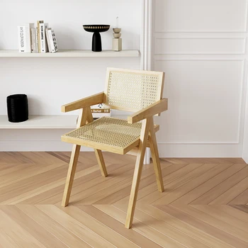 Компьютерный обеденный стул для медитации, Бамбуковый Ленивый Милый стол, комната на открытом воздухе, Скандинавский дизайнер Poltrone Da Salotto, Роскошная мебель LJX35XP 3