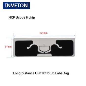 Наклейка с логотипом U8 с чипом 860-960 МГц, пассивная наклейка 25-метрового UHF RFID-диапазона для управления запасами 14