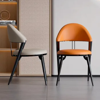 Легкий роскошный обеденный стул Итальянские современные минималистичные стулья для обеденного стола Кожаный стул для отдыха Napa, модная мебель 8
