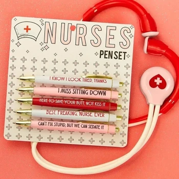 Y1UB Ручки для медсестер, рабочие забавные черные шариковые ручки для медсестер, врачей, учителей 1
