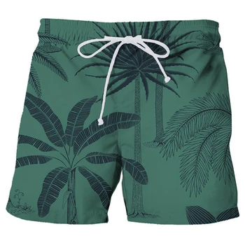 Новые гавайские мужские шорты из кокосовой пальмы с трехмерной печатью, дышащие Летние пляжные спортивные быстросохнущие штаны для серфинга 16