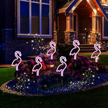 Осветите свой путь неоново-розовым солнечным фонарем Flamingo Solar Stake Light - идеально подходит для газона, внутреннего дворика, сада и приусадебного участка 15
