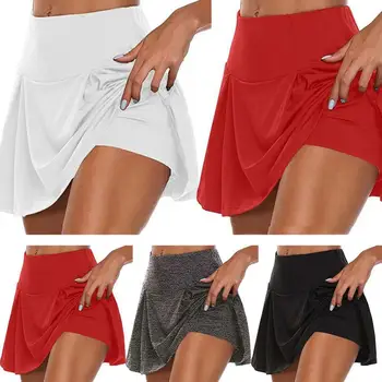 Модные спортивные шорты, удобные для кожи юбки из полиэстера, шорты для тренировок, юбки для бега, спортивные шорты 16