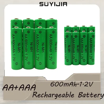 Батарея AAA + AA 600mAh 1.2V 2-20 штук NI-MH Аккумуляторная Батарея для Игрушек Игровая Консоль Фонарик MP3/MP4 Светодиодная Электробритва 2