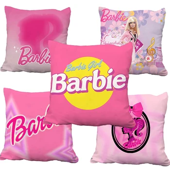 Квадратная наволочка Kawaii Barbie, аниме, мода Y2K, плюш, Осень-зима, Домашний диван, Офисная подушка, Мультяшный автомобиль, Декор подушки 10