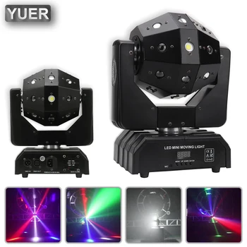 YUER Festival DJ Disco Ball Lights Светодиодный луч лазерный стробоскоп 3в1 с движущейся головкой футбольный фонарь DMX Освещение сцены для вечеринок в ночном клубе