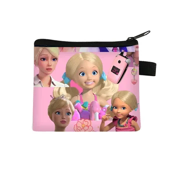 Детская сумочка Barbie, мини-кошелек для девочек с милыми героями мультфильмов, студенческая сумка для хранения карт большой емкости, периферийный подарок из фильма Барби