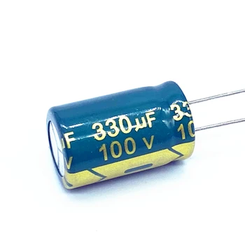 100 шт./лот высокочастотный низкоомный алюминиевый электролитический конденсатор 100v 330UF размер 13*20 330UF 20% 11
