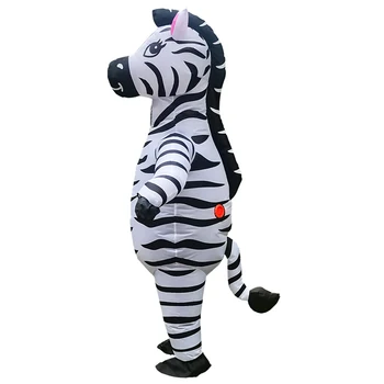 Надувной костюм Зебры Костюм на Хэллоуин для взрослых всего тела Милые черно-белые животные Карнавальная одежда для ролевых игр 5