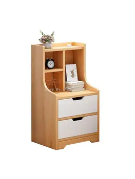 Прикроватный столик современная минималистичная полка-шкафчик имитация массива дерева экономичный скандинавский простой прикроватный шкафчик для хранения вещей 1