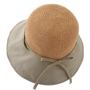 Стиль Оформления Женская Лоскутная ткань, шляпа для бассейна с бантом, Уличная шляпа для путешествий, Дышащий зонт от солнца