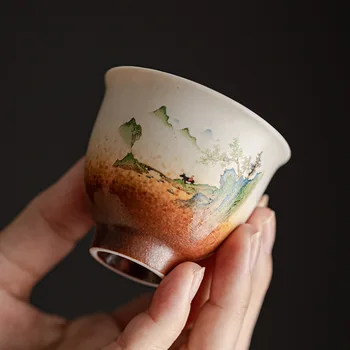 винтажная чайная чашка креативная домашняя керамическая чайная чашка дегустационная чашка персональная чашка чайный набор кунг-фу master cup single cup 13