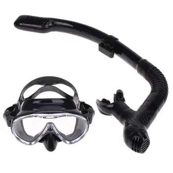 Маска для подводного плавания с широким обзором, силиконовая юбка, панорамная маска для подводного плавания с тремя линзами, для подводного плавания для взрослых 13