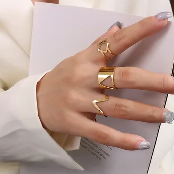 Геометрия открытого кольца одно- двухслойное комбинированное кольцо из титановой стали с покрытием 18 Карат