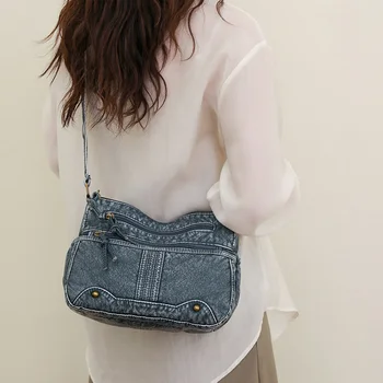 Новая модная джинсовая женская сумка, женские сумки, сумка через плечо, джинсы, женские сумки через плечо, женская сумка-тоут, ковбойские сумки 9