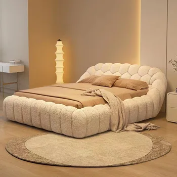 Детская мебель тканевая кровать простая двуспальная кровать главная спальня 1,5 метра 1,8 метра мягкая сумка большая кровать свадебная футбольная кровать