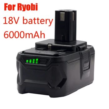 Замените Беспроводной Электроинструмент Ryobi ONE18V BPL1820 P108 P109 P106 RB18L50 RB18L40 Литий-ионным аккумулятором 6000 мАч 5