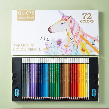 Набор цветных карандашей с единорогом 48/72/120 цветов, ручной рисунок, в штучной упаковке, Маслянистые принадлежности для рисования для девочек для взрослых, Руководство по высшему качеству 11