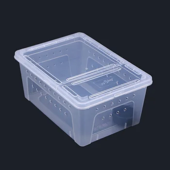Ящик для разведения рептилий и амфибий Пластиковый кейс для хранения, контейнер для кормления, инкубационный контейнер для паука, Скорпиона, геккона, насекомого, змеи 14