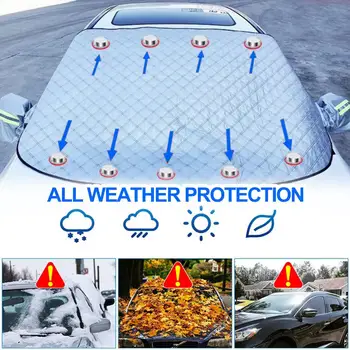 Защита автомобиля от теплового удара, солнцезащитный чехол для автомобиля, складной чехол для ветрового стекла, водонепроницаемость, защита от замерзания, теплоизоляция на зиму 1