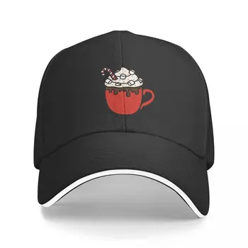 Новая праздничная темно-красная бейсбольная кепка с рисунком горячего какао, шляпа для гольфа, рождественские шляпы, бейсболки, кепки, кепки для мужчин и женщин 4