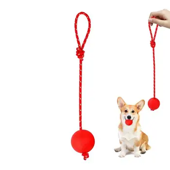 Мяч для собачьей веревки, резиновые веревочные мячи для собак, эластичные твердые резиновые мячи для собак, игрушки для жевания для средних, больших и маленьких собак, резиновая собачья веревка 5