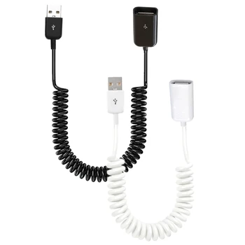 Гибкий и прочный удлинитель USB2.0 от мужчины к женщине в виде спирали длиной 1 м / 3,2 фута для USB-устройств, подключи и играй 9