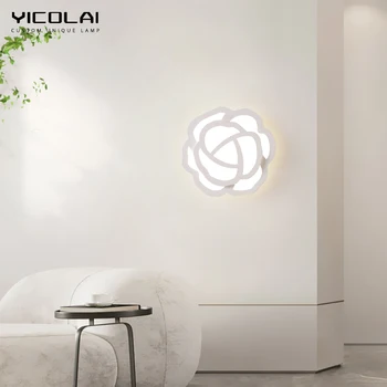 Ультратонкий светодиодный потолочный светильник в форме белого цветка, подвесная лампа для гостиной, кабинета, балкона, домашний хрустальный декор, светильник 5
