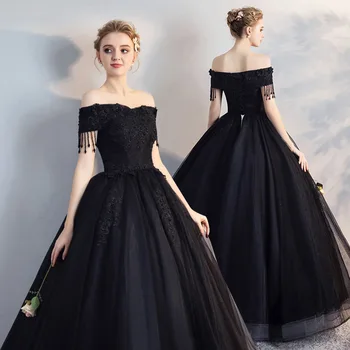 Роскошное Черное кружевное длинное вечернее платье из тюля, расшитое бисером, юбка для выпускного вечера для официального случая, изготовленная вручную на заказ, плюс Размер 6