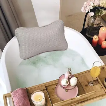 Подушка для ванны Мягкая эргономичная подушка для ванны С присосками, нескользящая устойчивая подушка для домашней ванной комнаты 14